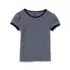 Girls Short Sleeve Pointelle Knit Tee, alternative image