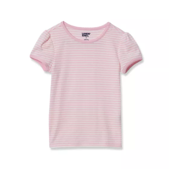 Girls Short Sleeve Pointelle Knit Tee - primary