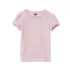 Girls Short Sleeve Pointelle Knit Tee, alternative image
