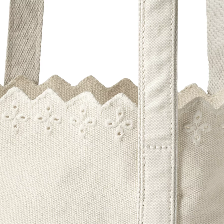 Eyelet Canvas Open Top Tote Bag view 1
