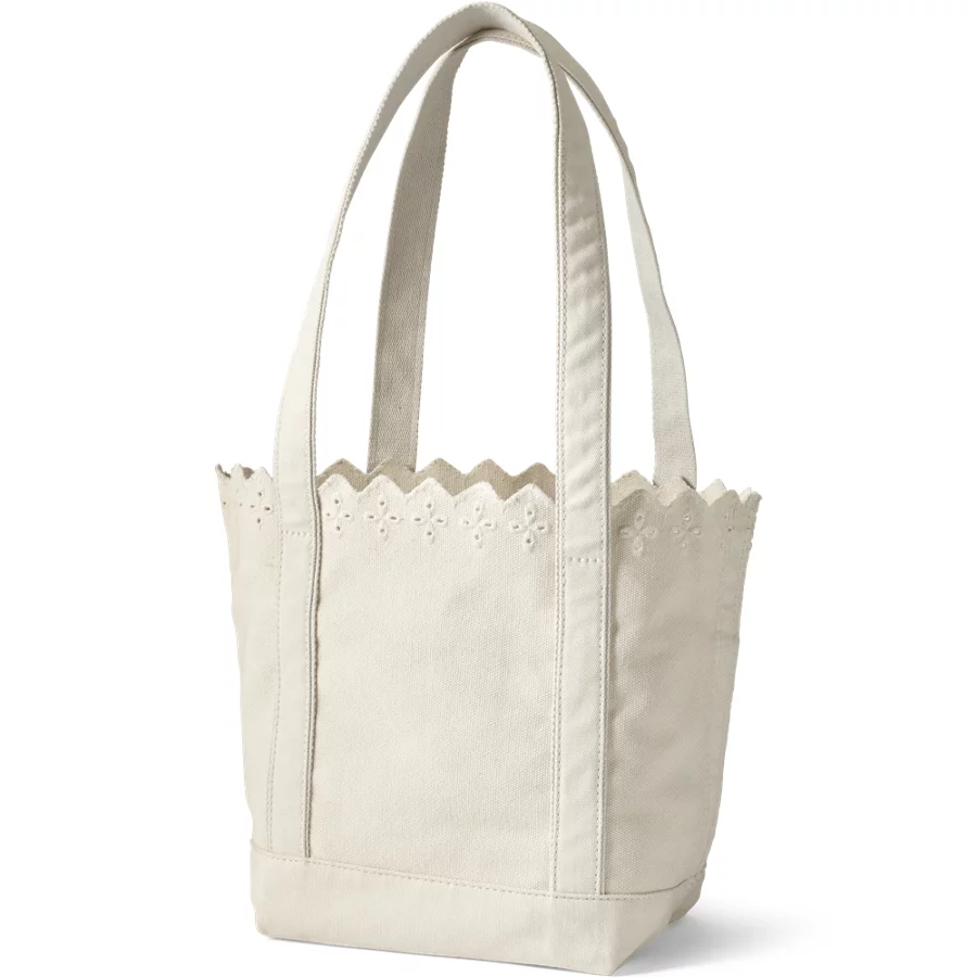 Eyelet Canvas Open Top Tote Bag view 2