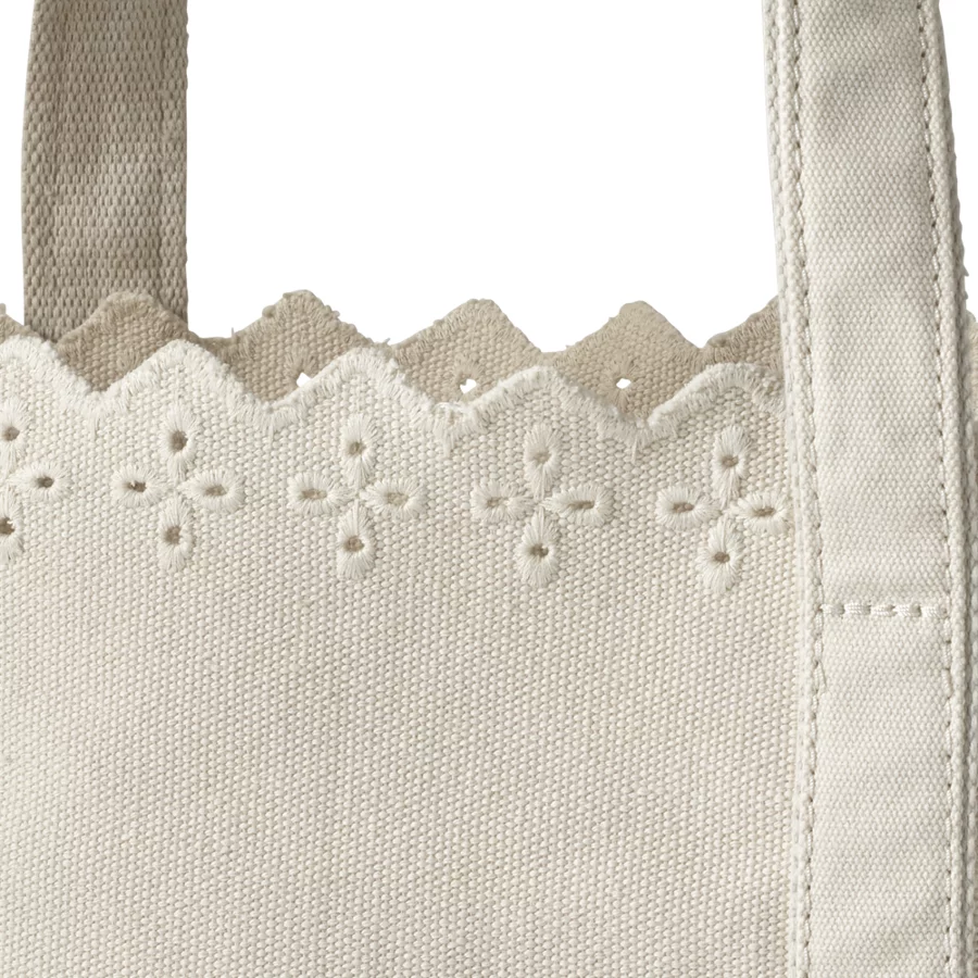 Eyelet Canvas Open Top Tote Bag view 4