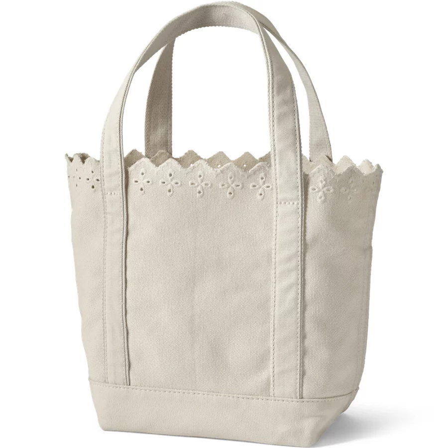 Eyelet Canvas Open Top Tote Bag view 5