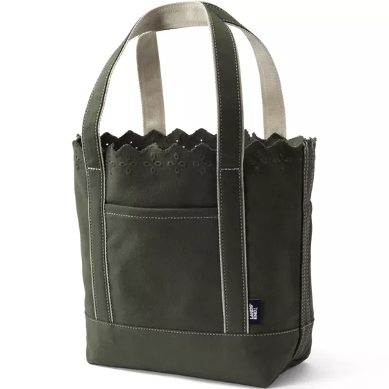 Eyelet Canvas Open Top Tote Bag - primary