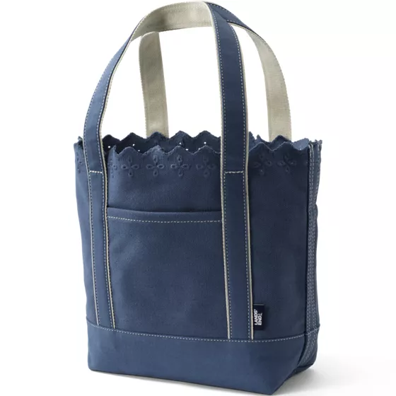 Eyelet Canvas Open Top Tote Bag - primary