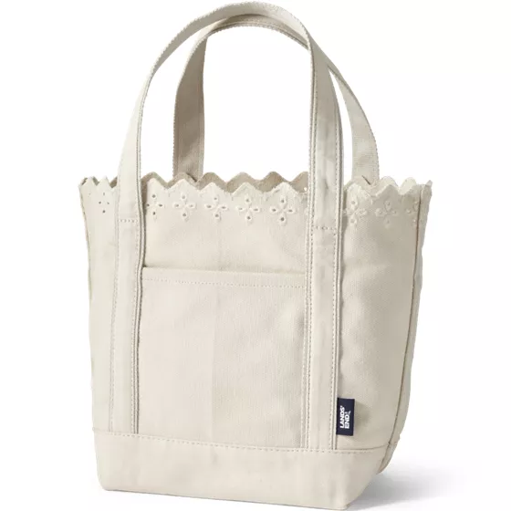 Eyelet Canvas Open Top Tote Bag - primary