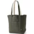 Large Eyelet Canvas Long Handle Open Top Tote, Front