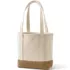 Medium Raffia Open Top Long Handle Canvas Tote Bag, Back