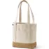 Medium Raffia Open Top Long Handle Canvas Tote Bag, Front