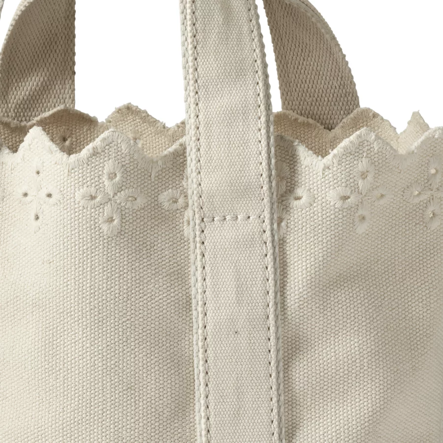Small Eyelet Canvas Open Top Tote view 1