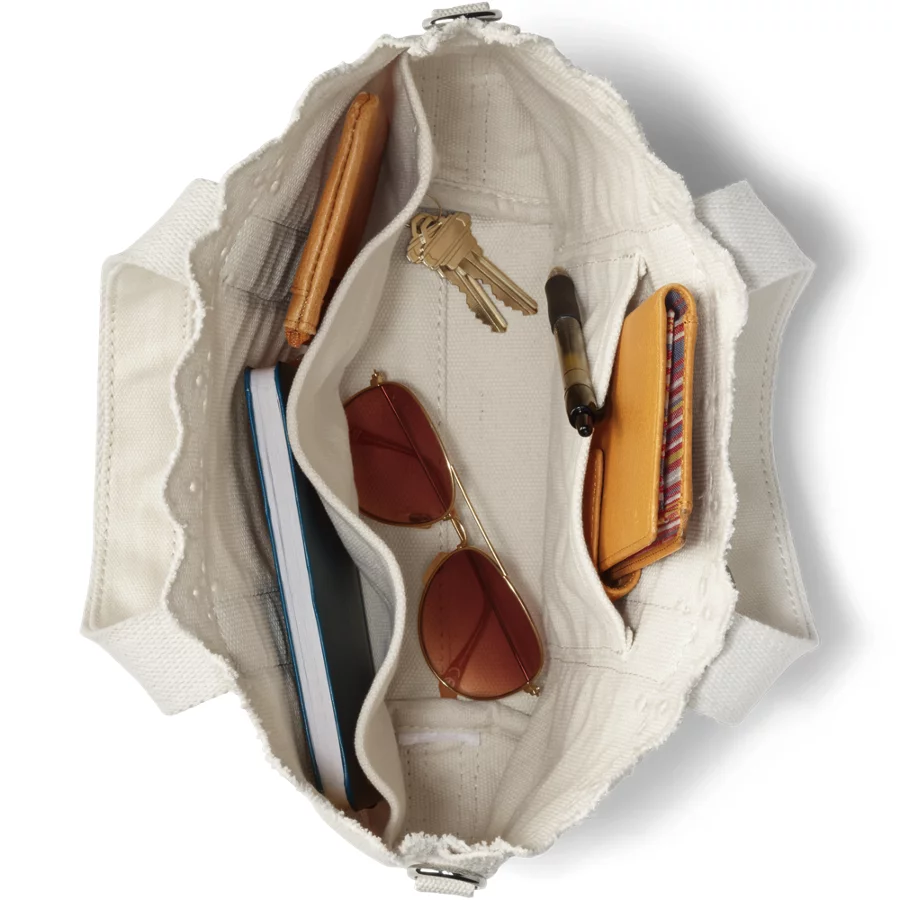 Small Eyelet Canvas Open Top Tote view 4