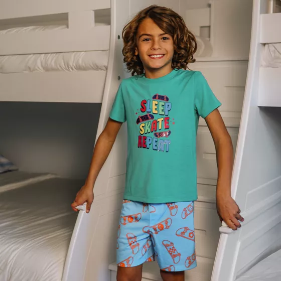 Boys Short Sleeve Tee and Shorts Pajama Set - primary