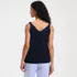 Women's Cotton Cable Vneck Tank Sweater, Back