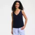 Women's Cotton Cable Vneck Tank Sweater, Front