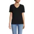 Women's Short Sleeve Linen Blend V-Neck Tee, Front