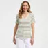Women's Short Sleeve Linen Blend V-Neck Tee, Front