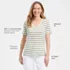 Women's Short Sleeve Linen Blend V-Neck Tee, alternative image
