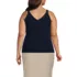 Women's Plus Size Cotton Cable Vneck Tank Sweater, Back