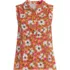 Women's Linen Blend Ruffle Trim Tank Top, Front