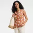 Women's Linen Blend Ruffle Trim Tank Top, alternative image