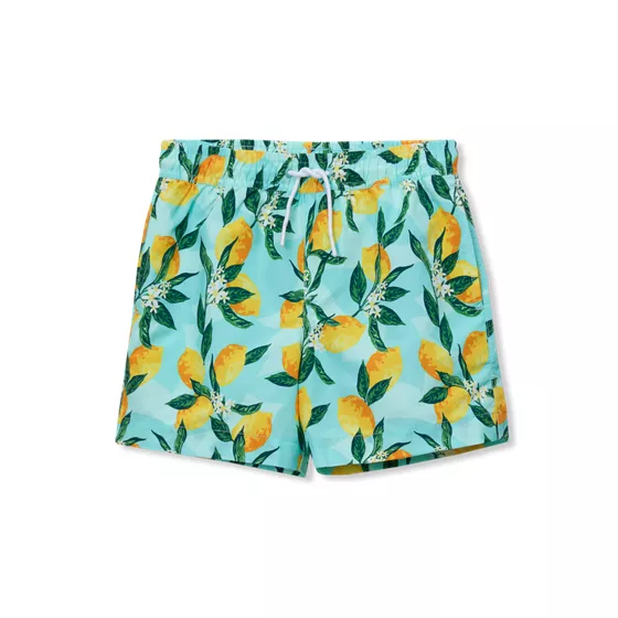 Boys Chlorine Resistant 5" Swim Trunks with Mesh Liner - primary