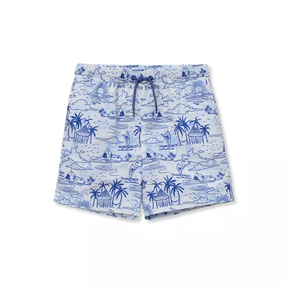 Boys Husky Chlorine Resistant 5" Swim Trunks with Mesh Liner - primary