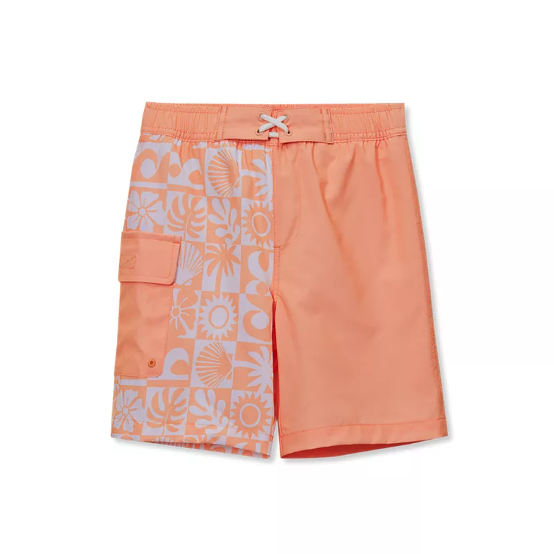 Boys Chlorine Resistant Stretch Printed Hydroliner Board Swim Trunks, alternative image
