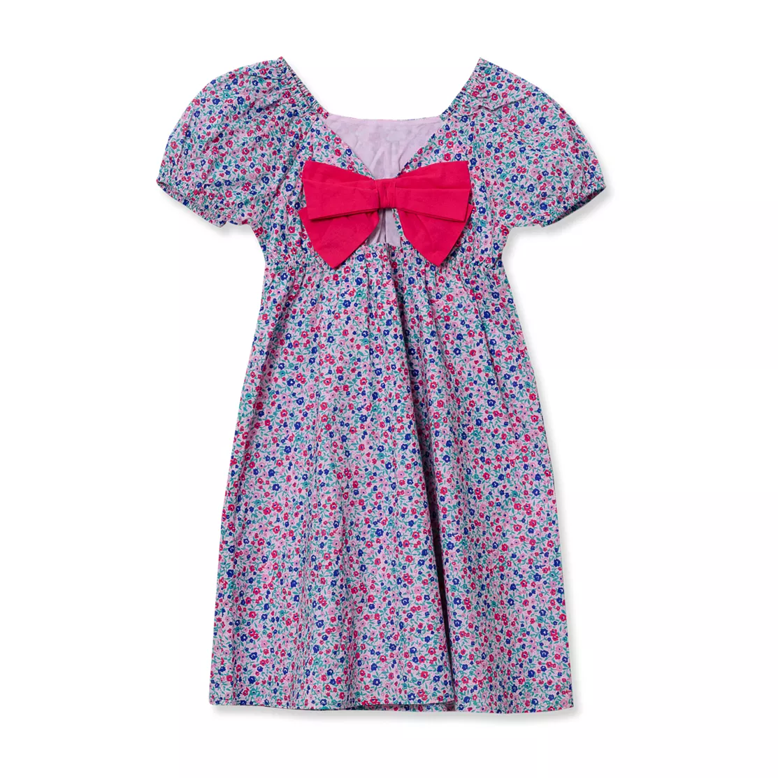 Girls Short Sleeve Bow Dress