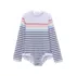 Girls Chlorine Resistant Long Sleeve Ruffle One Piece Swimsuit, alternative image