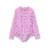 Girls Chlorine Resistant Long Sleeve Ruffle One Piece Swimsuit, alternative image