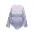 Girls Chlorine Resistant Long Sleeve Ruffle One Piece Swimsuit, alternative image