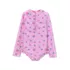 Girls Chlorine Resistant Long Sleeve Ruffle One Piece Swimsuit, alternative image