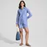 Women's Oversized Seersucker Shirt, alternative image