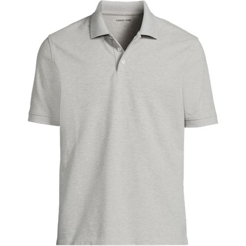 Short Sleeve Performance Piqué Polo, Men, size: XL, regular, Grey, Cotton-blend, by Lands' End