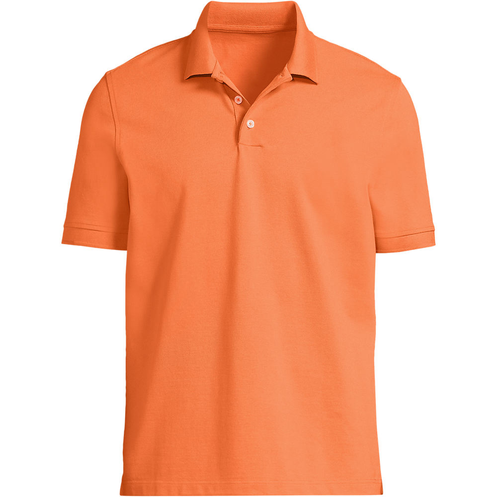 Short Sleeve Performance Piqué Polo, Men, size: S, regular, Orange, Cotton-blend, by Lands' End