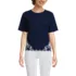 Women's Short Sleeve Slub jersey Eyelet T-Shirt, Front