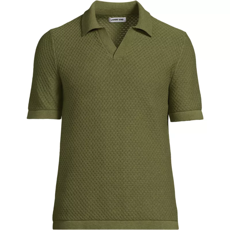 Men's Short Sleeve Johnny Collar Polo, Front