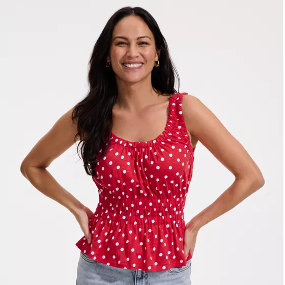 Women's Slub Rouched Tank Top - primary
