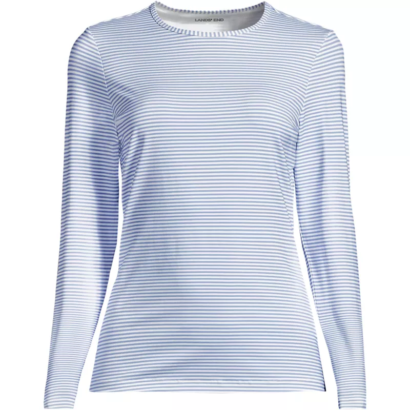 Women's Plus Size Long Sleeve Crewneck Garden Tee - Sunshade UPF 50 Quick Dry, Front
