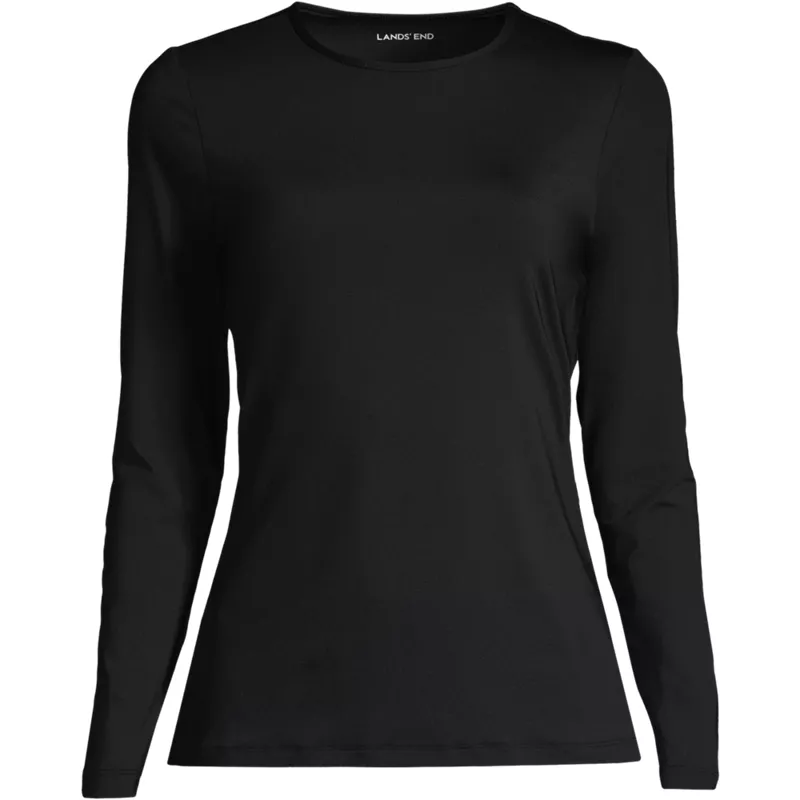 Women's Plus Size Long Sleeve Crewneck Garden Tee - Sunshade UPF 50 Quick Dry, Front