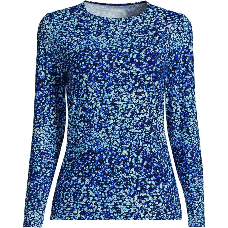 Women's Long Sleeve Crewneck Garden Tee - Sunshade UPF 50 Quick Dry, Front