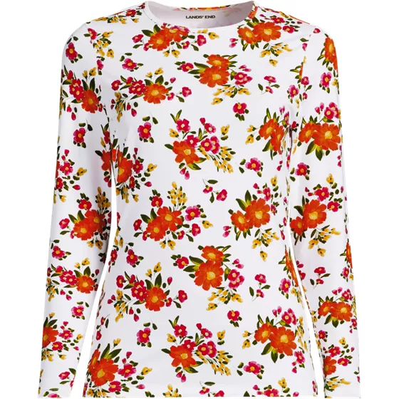 Women's Plus Size Long Sleeve Crewneck Garden Tee - Sunshade UPF 50 Quick Dry - primary