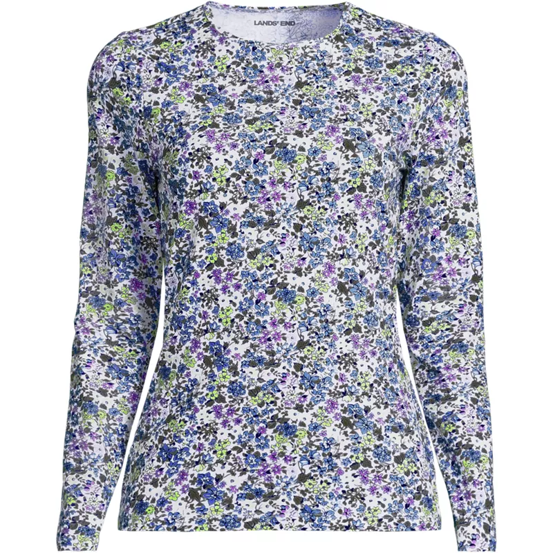 Women's Tall Long Sleeve Crewneck Garden Tee - Sunshade UPF 50 Quick Dry, Front