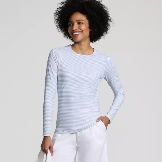 Women's Long Sleeve Crewneck Garden Tee - Sunshade UPF 50 Quick Dry - primary