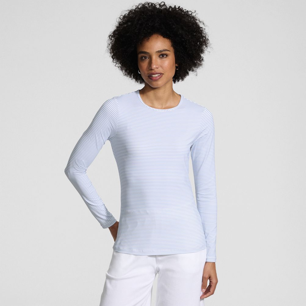 Women's Long Sleeve Crewneck Garden Tee - Sunshade UPF 50 Quick