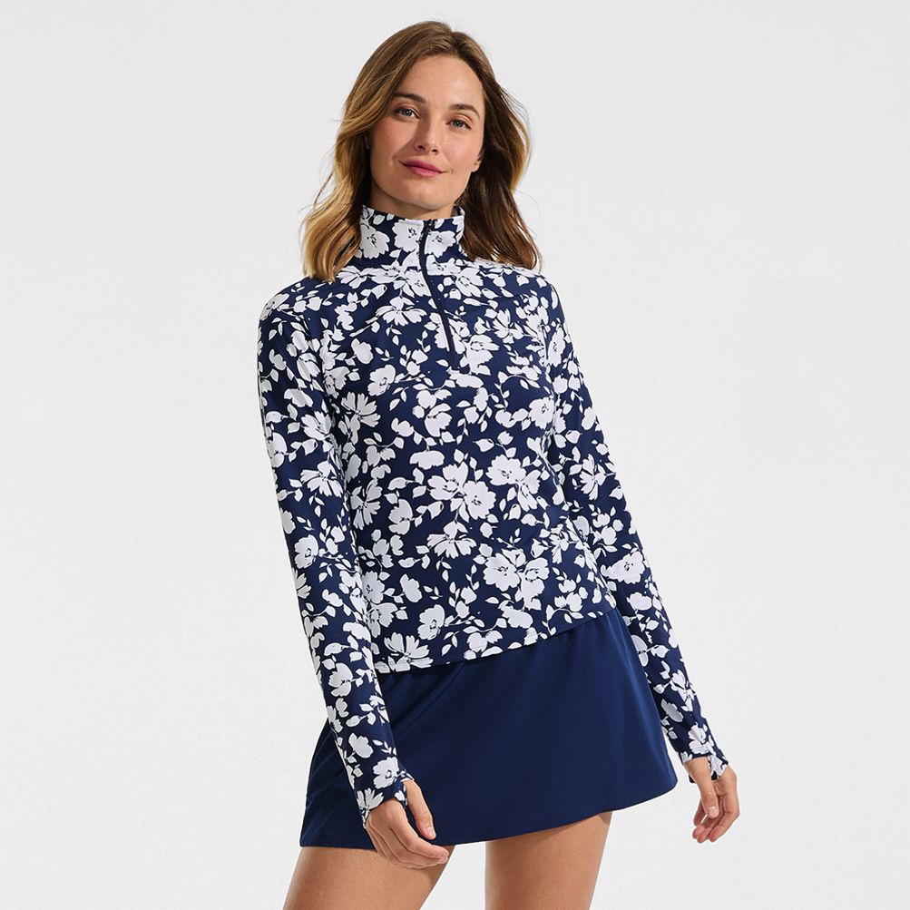 Women's SunShade UPF 50 Quarter Zip Rash Guard | Lands' End