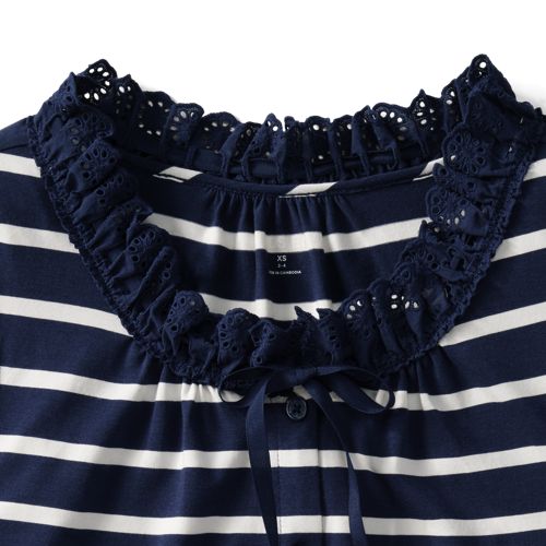 Women's Lightweight Jersey Button Front Lace Trim Tank - image 4