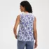 Women's Lightweight Jersey Button Front Lace Trim Tank, Back