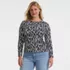 Women's Plus Size Long Sleeve Crewneck Garden Tee - Sunshade UPF 50 Quick Dry, Front