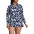 Women's Plus Size SunShade UPF 50 Quarter Zip Rash Guard, alternative image
